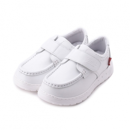 ZOBR 真皮魔鬼氈輕量休閒鞋 白 女鞋