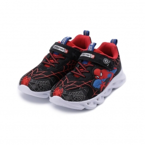 蜘蛛人 網布底燈運動鞋 黑紅 MNKX24240 中大童鞋