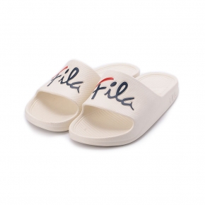 FILA 草書標誌運動拖鞋 米 4-S326W-113 男鞋