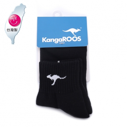 KANGAROOS 經典素色1/2襪 黑 KA32480