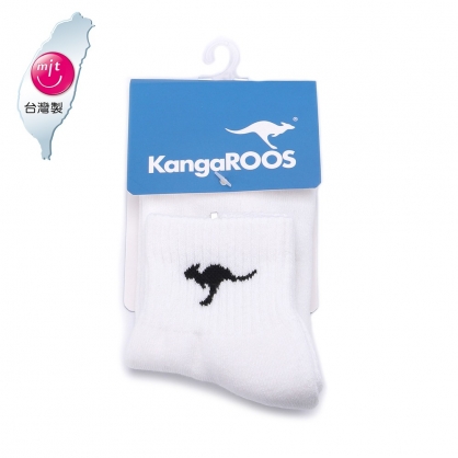 KANGAROOS 經典素色1/2襪 白 KA32489