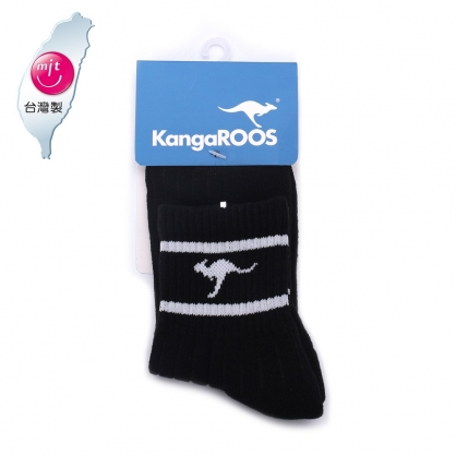 KANGAROOS 經典線條1/2襪 黑 KA32490