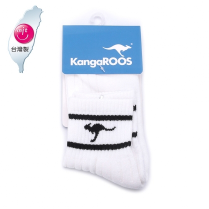 KANGAROOS 經典線條1/2襪 白 KA32499