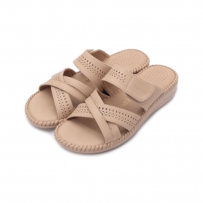 老船長 雕花魔鬼氈拖鞋 米 女鞋