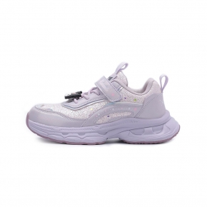 酷洛米 飾釦亮片銀蔥魔鬼氈運動鞋 紫 中大童鞋