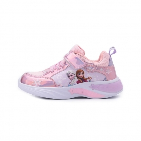 冰雪奇緣 電燈運動慢跑鞋 粉 FOKX41663 中童鞋
