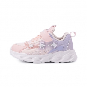 冰雪奇緣 雪花燈透氣運動慢跑鞋 粉 FOKX41693 中大童鞋