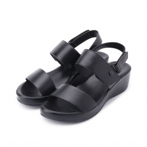 RIN RIN 魔鬼氈船台涼鞋 黑 女鞋