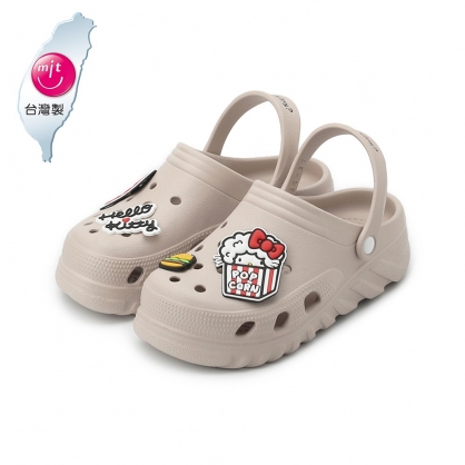 HELLO KITTY 鞋扣厚底洞洞鞋 棕粉 女鞋