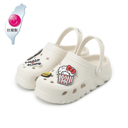 HELLO KITTY 鞋扣厚底洞洞鞋 米白 女鞋