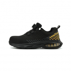 GOODYEAR 金鷹 寬楦塑鋼頭旋鈕防護鞋 黑黃 GAMX43970 男鞋
