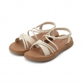 RIN RIN 交叉鬆緊帶涼鞋 米 女鞋