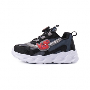 蜘蛛人 旋鈕電燈運動鞋 黑 MNKX55120 中大童鞋