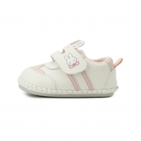 MIFFY 兔耳魔鬼氈縫線寶寶鞋 粉 中小童鞋