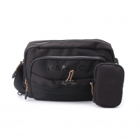 KANGOL  多夾層側背包 黑 6155170320