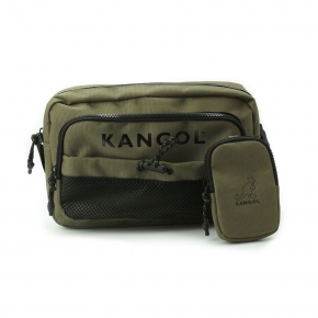 KANGOL  多夾層側背包 深綠 6155170370