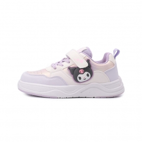 酷洛米 渲彩皮革魔鬼氈滑板鞋 紫 中大童鞋