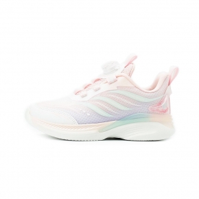 TE TE 側波紋塑片旋扣運動鞋 粉 大童鞋