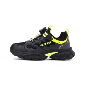 LOTTO 追風 旋扣避震跑鞋 黑 LT5AKR0260 中大童鞋