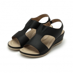 LUZZI 工字鬆緊船台涼鞋 黑 女鞋